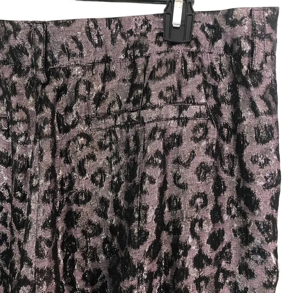 Evening Pants Slacks Lined Sheen Animal Print Size 20 Purple Tanya Taylor - Picture 8 of 8